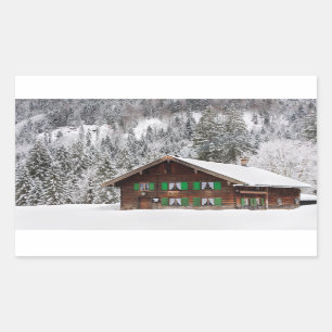 Sticker Rectangulaire Maison traditionnelle dans l'autocollant