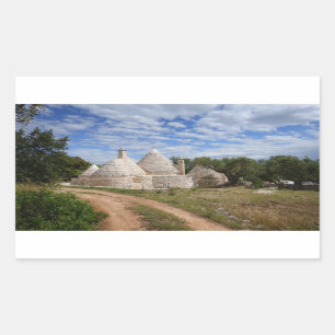 Sticker Rectangulaire Maisons de Trulli en Puglia/Pouilles