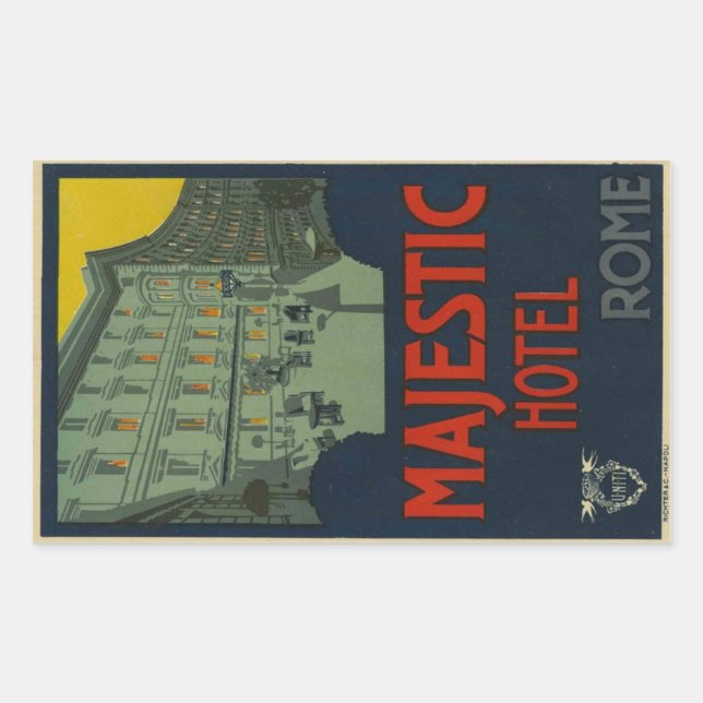 Sticker Rectangulaire Majectic Hotel Rome (Devant)