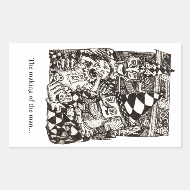 Sticker Rectangulaire Making-of-the-man par Brian Benson (Devant)