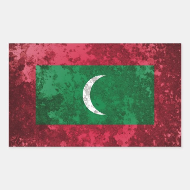 Sticker Rectangulaire Maldives (Devant)