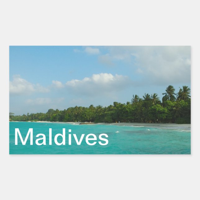 Sticker Rectangulaire Maldives (Devant)
