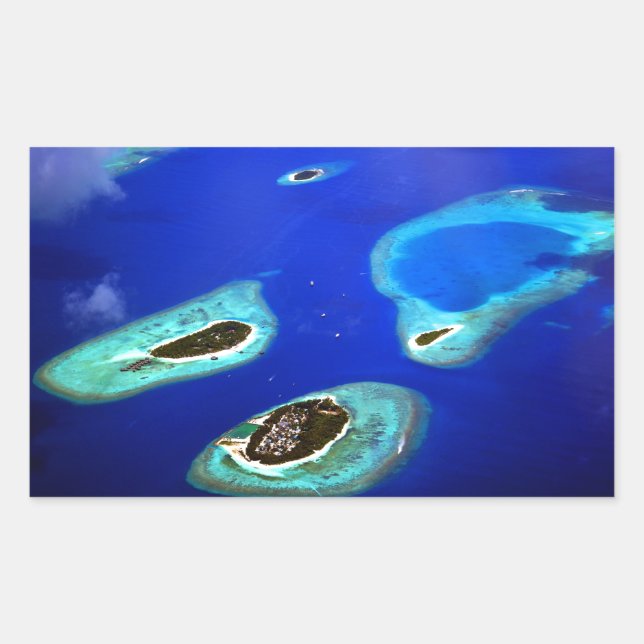 Sticker Rectangulaire Maldives (Devant)
