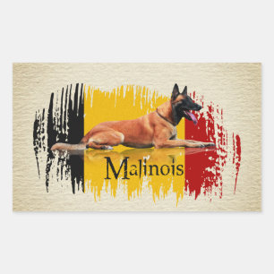 Sticker Rectangulaire Malinois - Berger belge -Mechelaar -Maligator