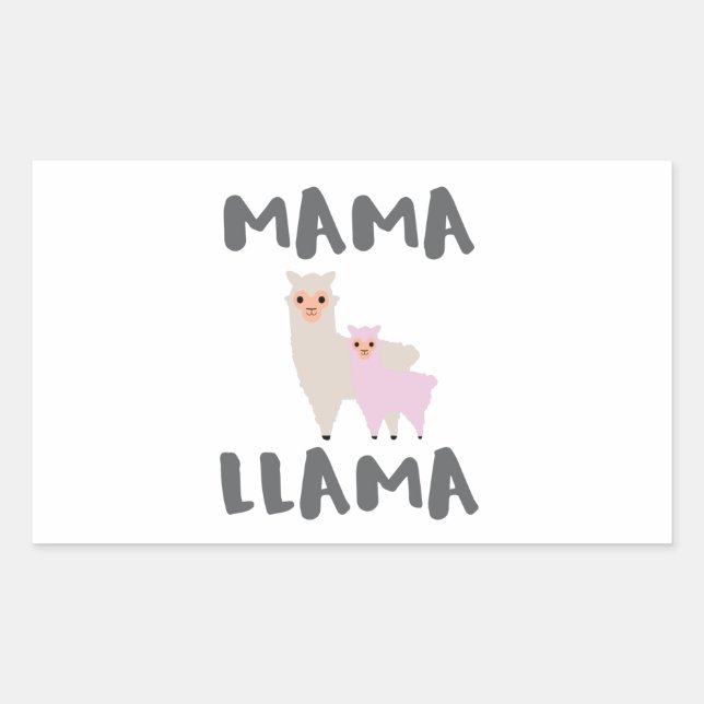 Sticker Rectangulaire Mama Llama Maman (Devant)