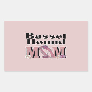 Sticker Rectangulaire MAMAN de Basset Hound