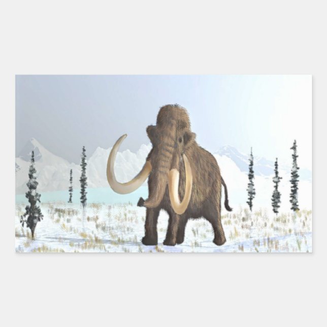 Sticker Rectangulaire Mammoth laineux (Devant)