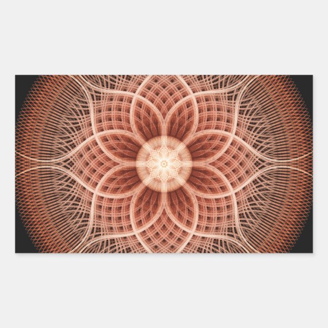 Sticker Rectangulaire Mandala de Lotus de transe (Devant)