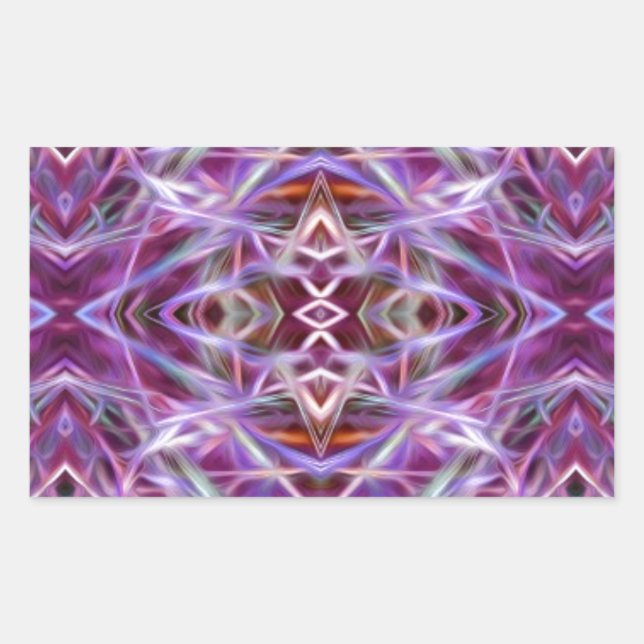 Sticker Rectangulaire Mandala en rose (Devant)