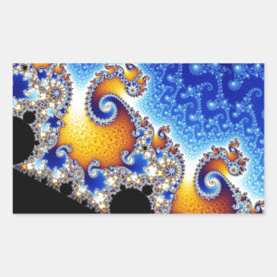 Sticker Rectangulaire Mandelbrot Set Satellite Double Spirale Fractale
