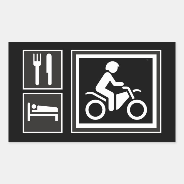 Sticker Rectangulaire Manger. Dormir. MARCHE ! (Devant)