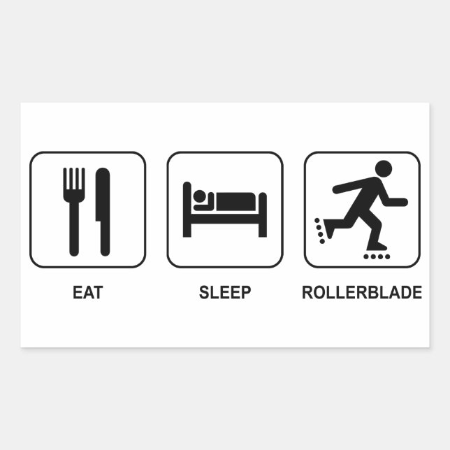 Sticker Rectangulaire Mangez le rollerblade du sommeil (Devant)