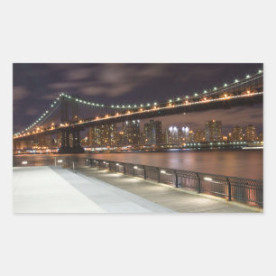 Sticker Rectangulaire Manhattan Bridge et NYC Skyline