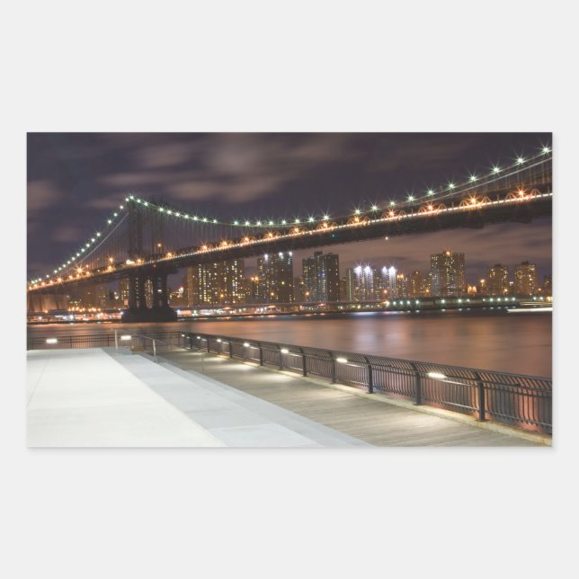 Sticker Rectangulaire Manhattan Bridge et NYC Skyline (Devant)