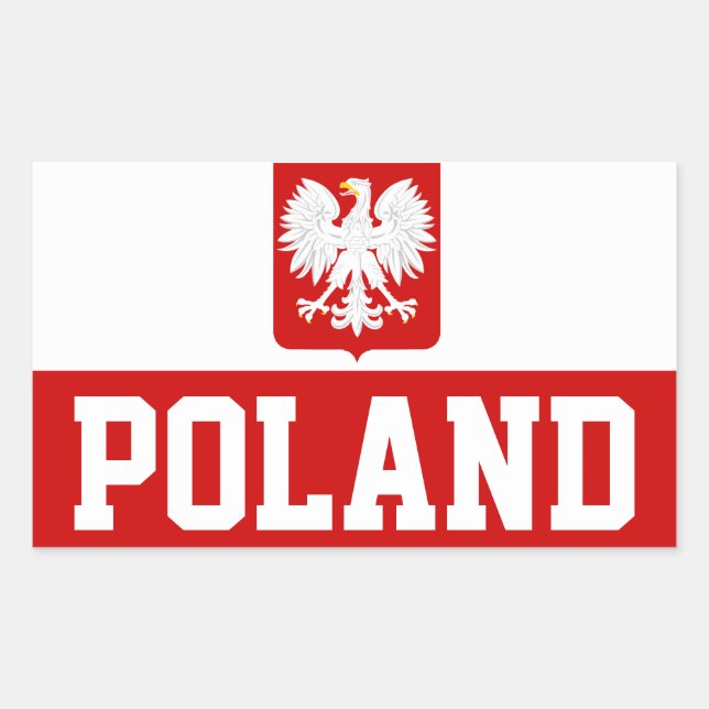 Sticker Rectangulaire Manteau d'armoiries polonais Pologne personnalisé (Devant)