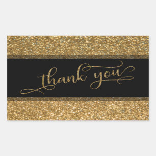 Sticker Rectangulaire Manuscrit de Merci, frontière de parties