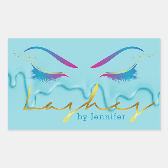 Sticker Rectangulaire Maquillage Artiste Eyelash Lashes Déchets de peint (Devant)