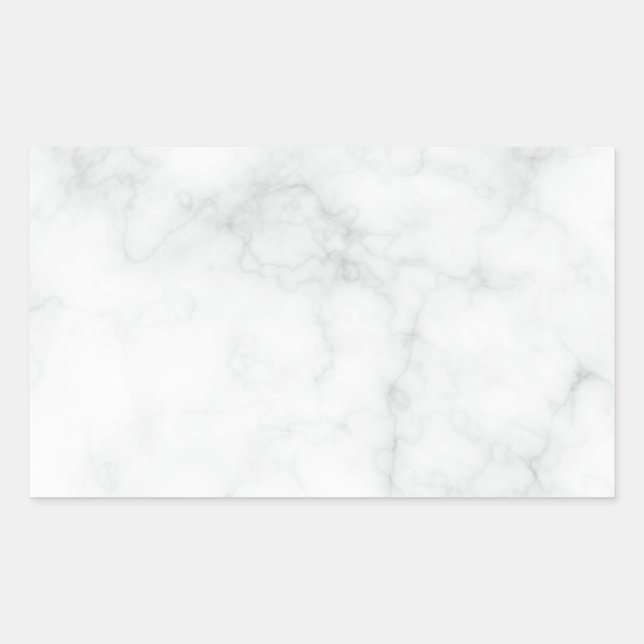 Sticker Rectangulaire Marbre Blanc Moderne (Devant)