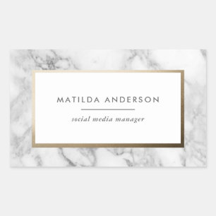 Sticker Rectangulaire Marbre minimal moderne et géométrique or