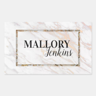 Sticker Rectangulaire Marbre rose Iridescente