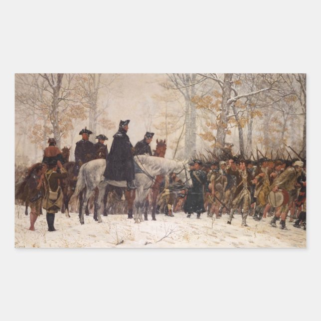 Sticker Rectangulaire Marche à Valley Forge - William Trego (1883) (Devant)