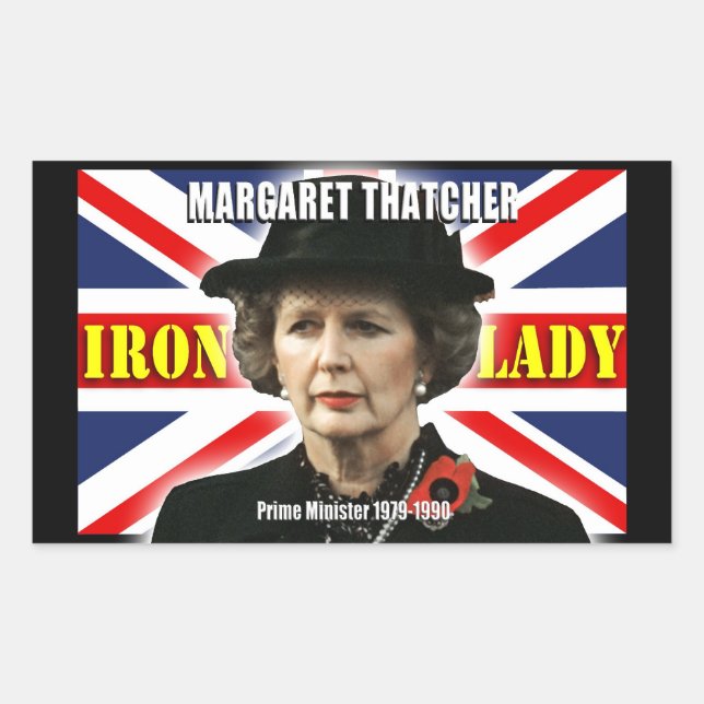 Sticker Rectangulaire Margaret Thatcher Premier ministre (Devant)