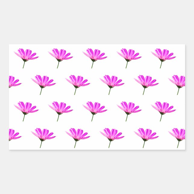 Sticker Rectangulaire Marguerite rose   (Devant)