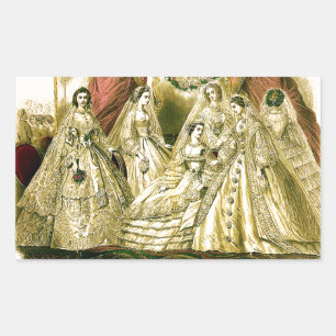 Sticker Rectangulaire Mariage Antique de la Mariée