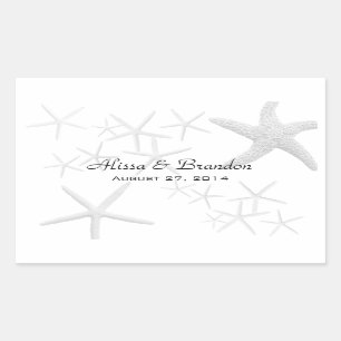 Sticker Rectangulaire Mariage de Starfish Modèle d'éplucheuse de bouteil