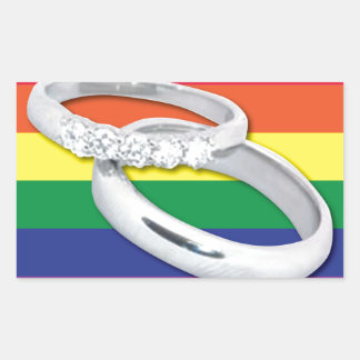Sticker Rectangulaire Mariage gay lesbien
