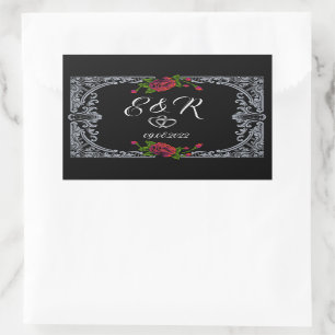 Sticker Rectangulaire Mariage gothique des Roses rouges
