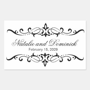 Sticker Rectangulaire Mariage Monogram Logo