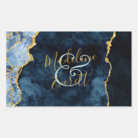 Mariage Monogramme de l'agrafe en or bleu marine