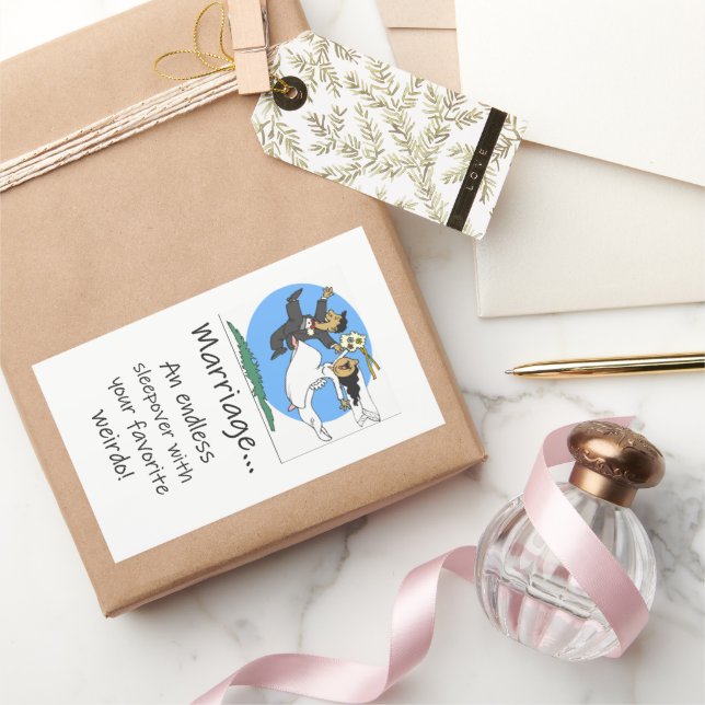 Sticker Rectangulaire Mariage nuit blanche sans fin  (Cadeaux)