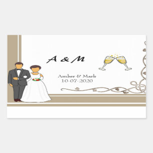 Sticker Rectangulaire Mariage simple et romantique