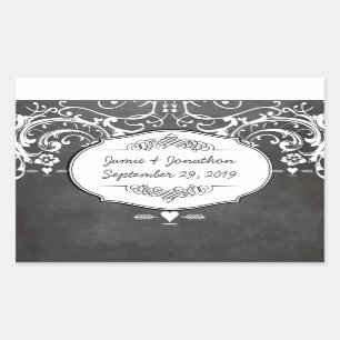 Sticker Rectangulaire Mariages de typographie de tableau noir