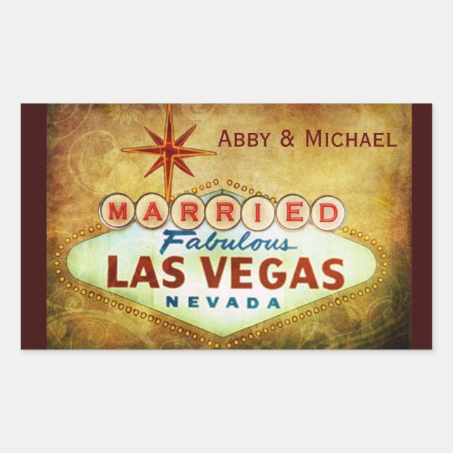 Sticker Rectangulaire Marié dans Fabulous LAS VEGAS (Devant)