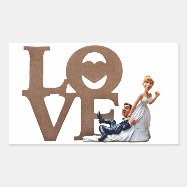 Sticker Rectangulaire Mariée et salle (Devant)