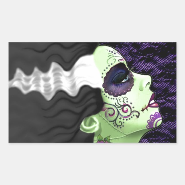 Sticker Rectangulaire Mariée Muertos (Devant)
