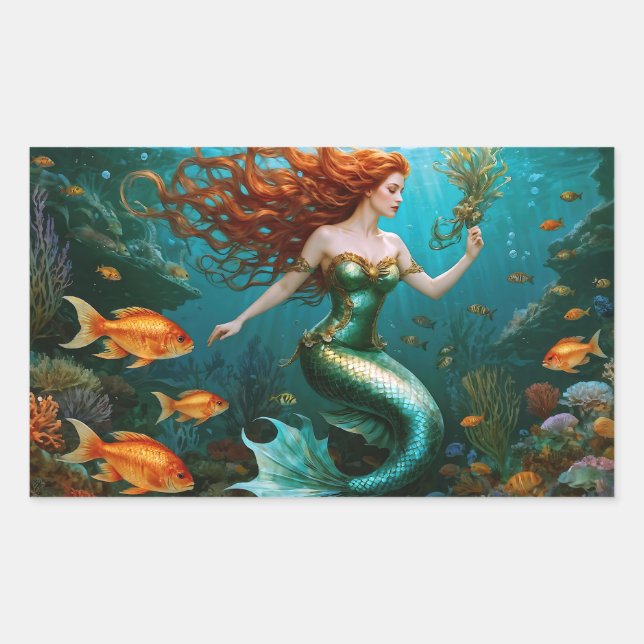 Sticker Rectangulaire "Marielle" - Belle sirène dansante (Devant)