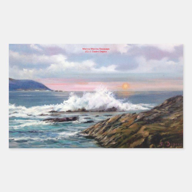 Sticker Rectangulaire Marine/Marine/Seascape (Devant)