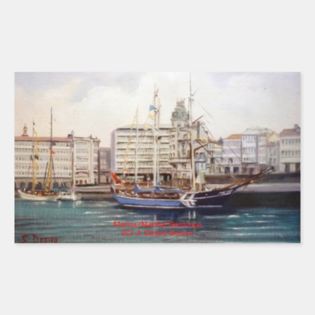 Sticker Rectangulaire Marine/Marine/Seascape (Devant)