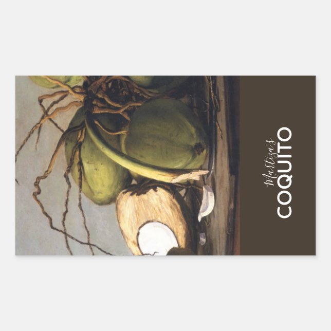 Sticker Rectangulaire Marketing Classique Coquito Coco (Devant)
