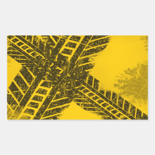 Sticker Rectangulaire Marquage de la route de la piste du pneu noir
