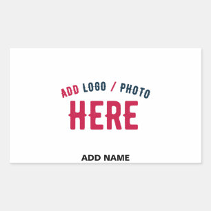 STICKER RECTANGULAIRE MARQUE BLANCHE MODERNE ET PERSONNALISABLE VÉRIFIÉE