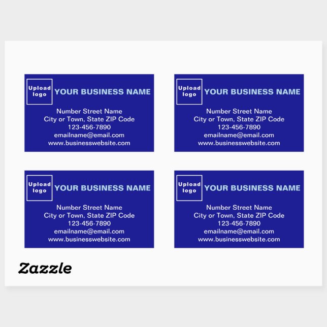 Sticker Rectangulaire Marque d'affaires sur l'autocollant rectangle bleu (Feuille)