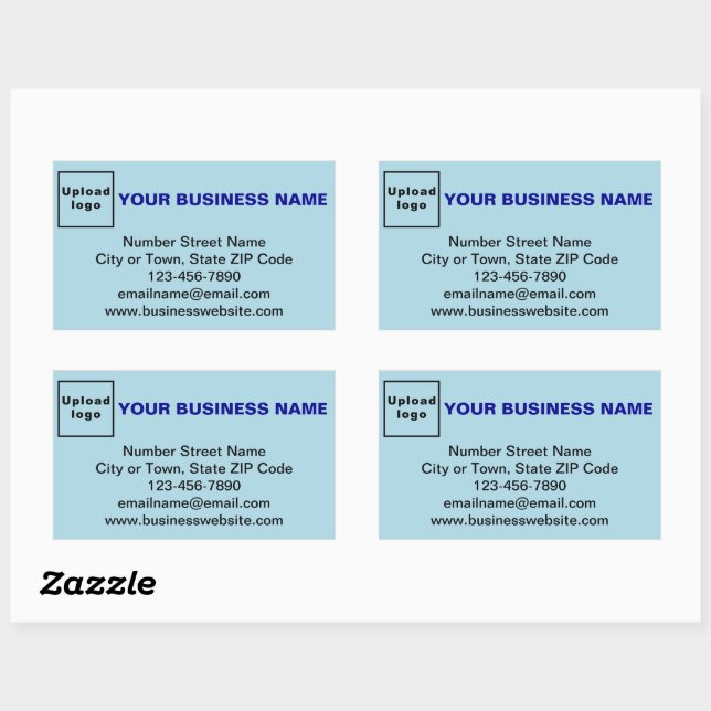 Sticker Rectangulaire Marque d'affaires sur l'autocollant rectangle bleu (Feuille)