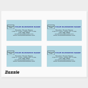 Sticker Rectangulaire Marque d'affaires sur l'autocollant rectangle bleu