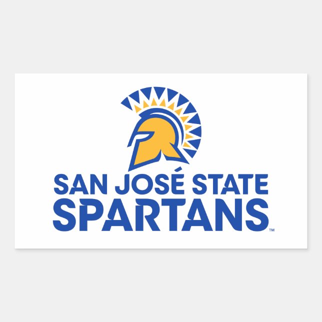 Sticker Rectangulaire Marque de mot-symbole du logo de San Jose State Sp (Devant)