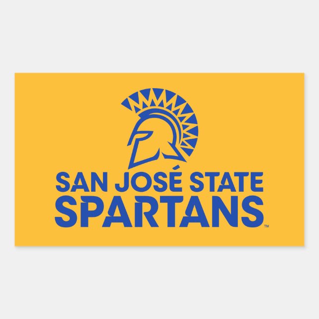 Sticker Rectangulaire Marque de mot-symbole du logo de San Jose State Sp (Devant)